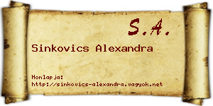 Sinkovics Alexandra névjegykártya